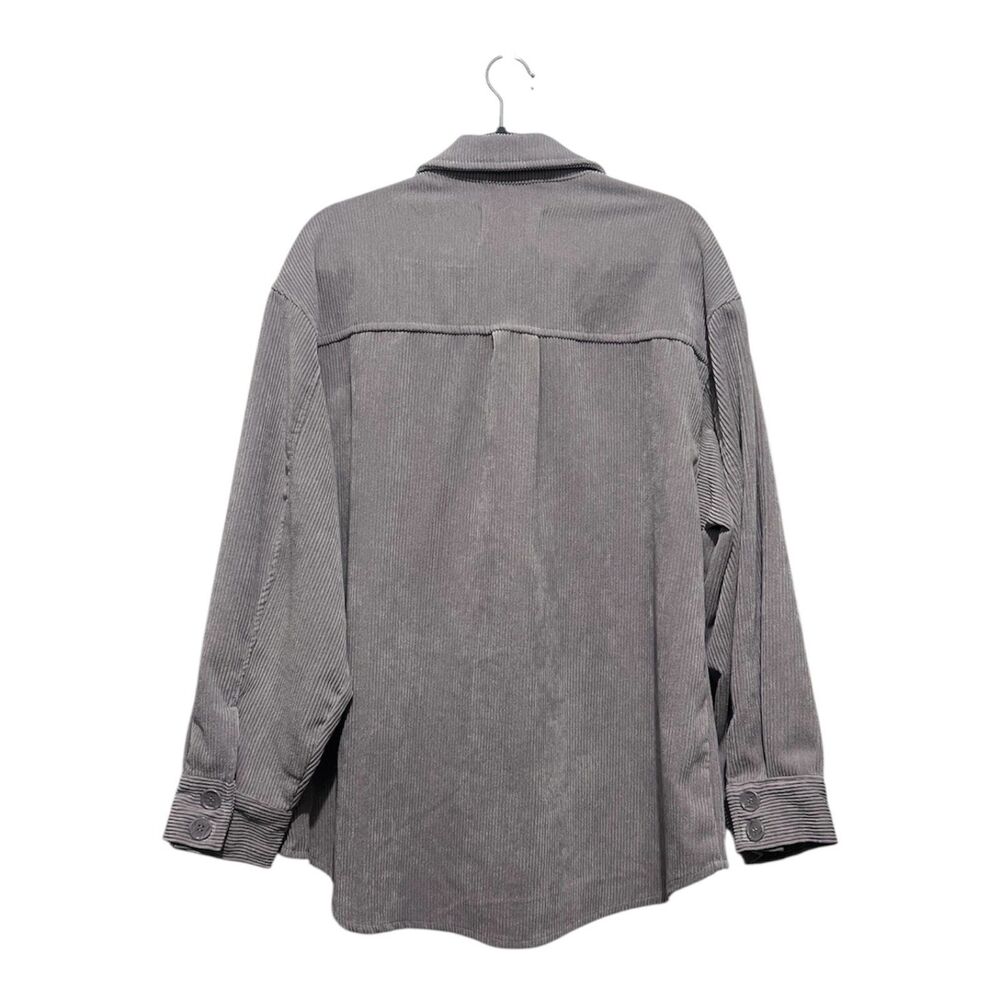 Ashley by 26 International Gray Corduroy Shacket Top XL Gorpcore Utility - Picture 2 of 4